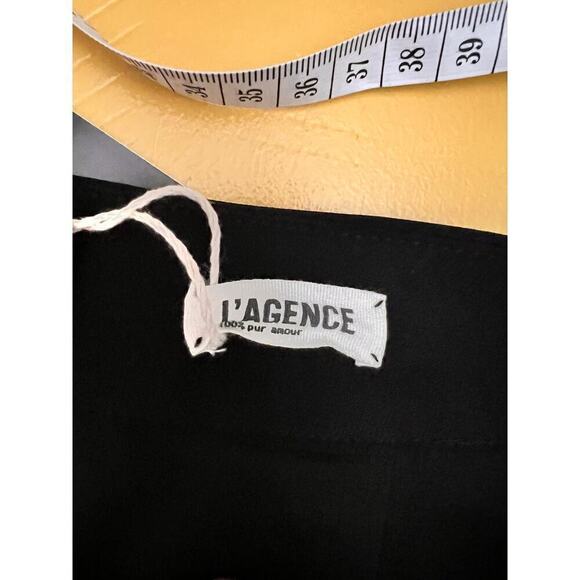 NWT L'Agence Pencil Skirt Knee Length Front Slit Pockets Black Womens Size 6 - Picture 4 of 7